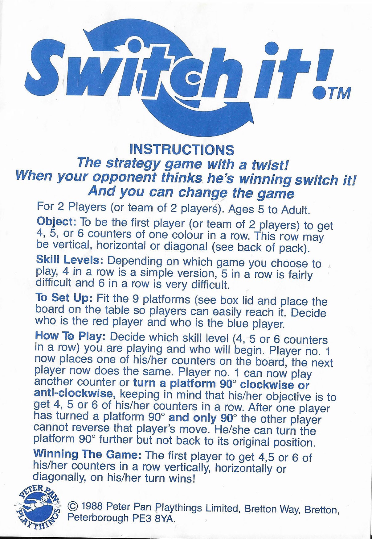 Switch It (1988) Rules – How to Play This Retro Rotating Strategy Game
