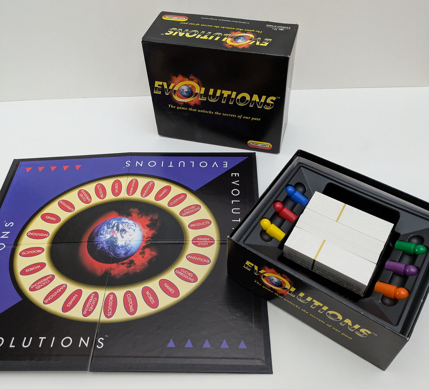 Take a trip through history and language with Evolutions (1996), a clever guessing game for curious minds.