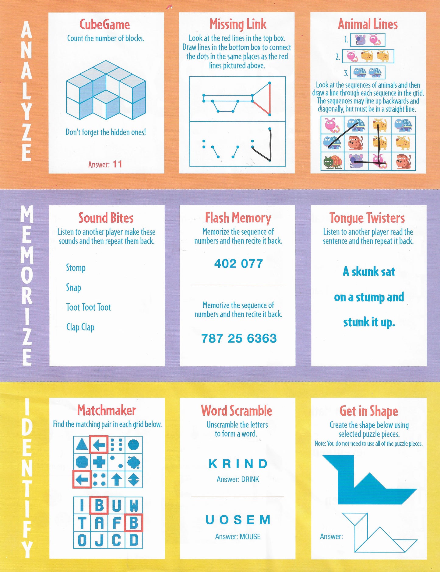 Take on five categories of mental challenges in Big Brain Academy Board Game (2007).