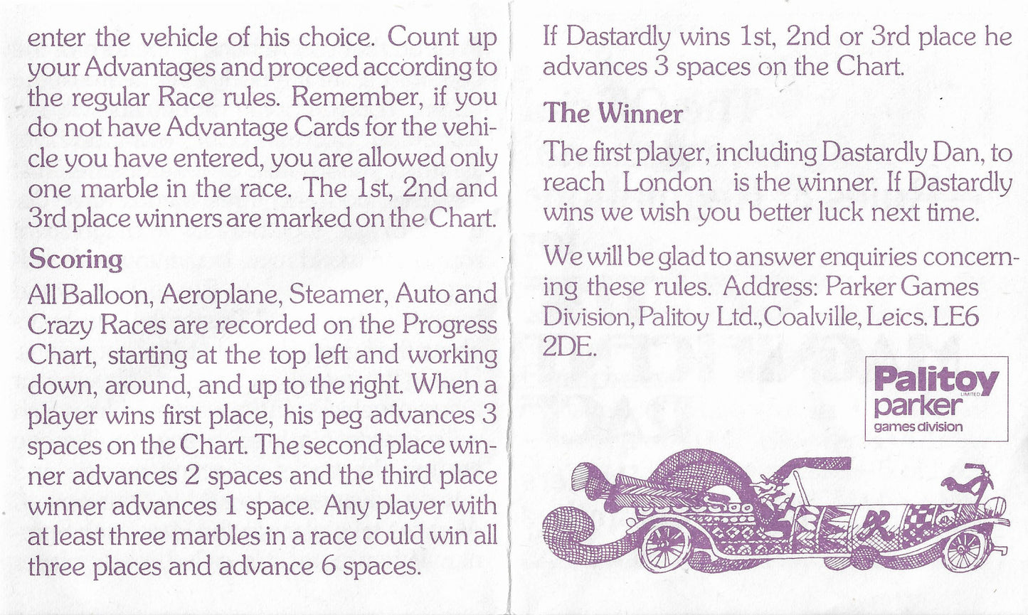 The Complete Rules for The Magnificent Race by Parker Brothers