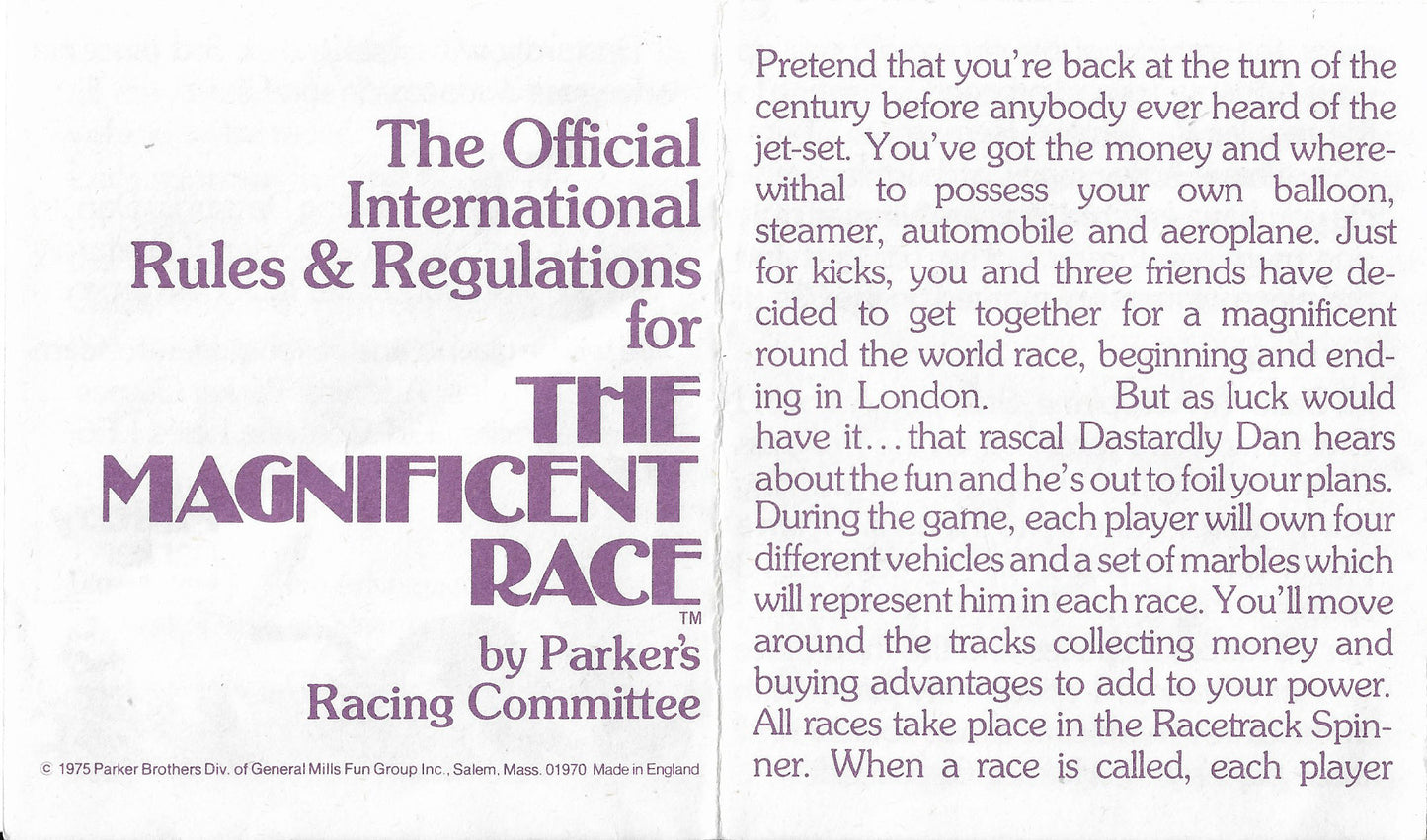The Official International Rules & Regulations for The Magnificent Race (1975)