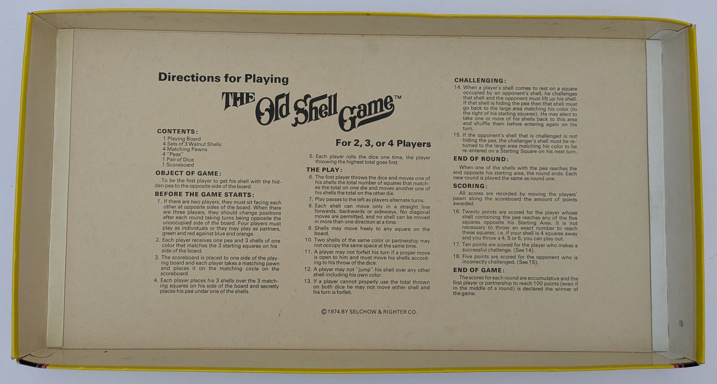 The Old Shell Game (1974) Rules – How to Play This Classic Game