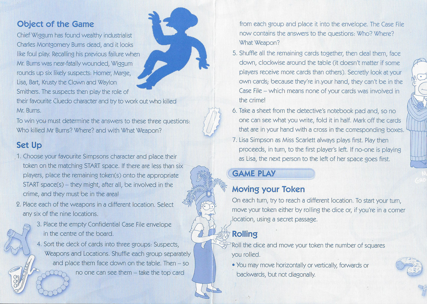The Simpsons Cluedo (2001) Rules for Family Game Night