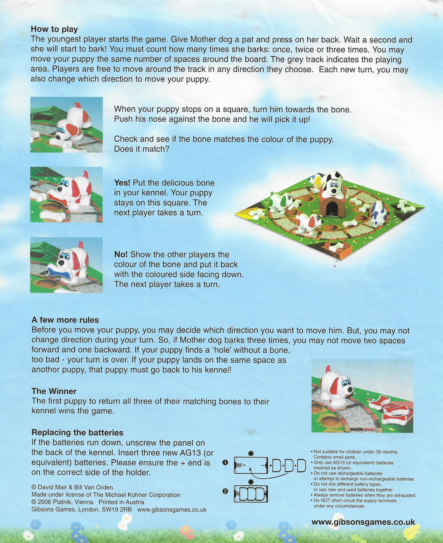 The rules of Woof Woof (2006) are simple press, listen, move, and dig up a bone—first to three wins the game!