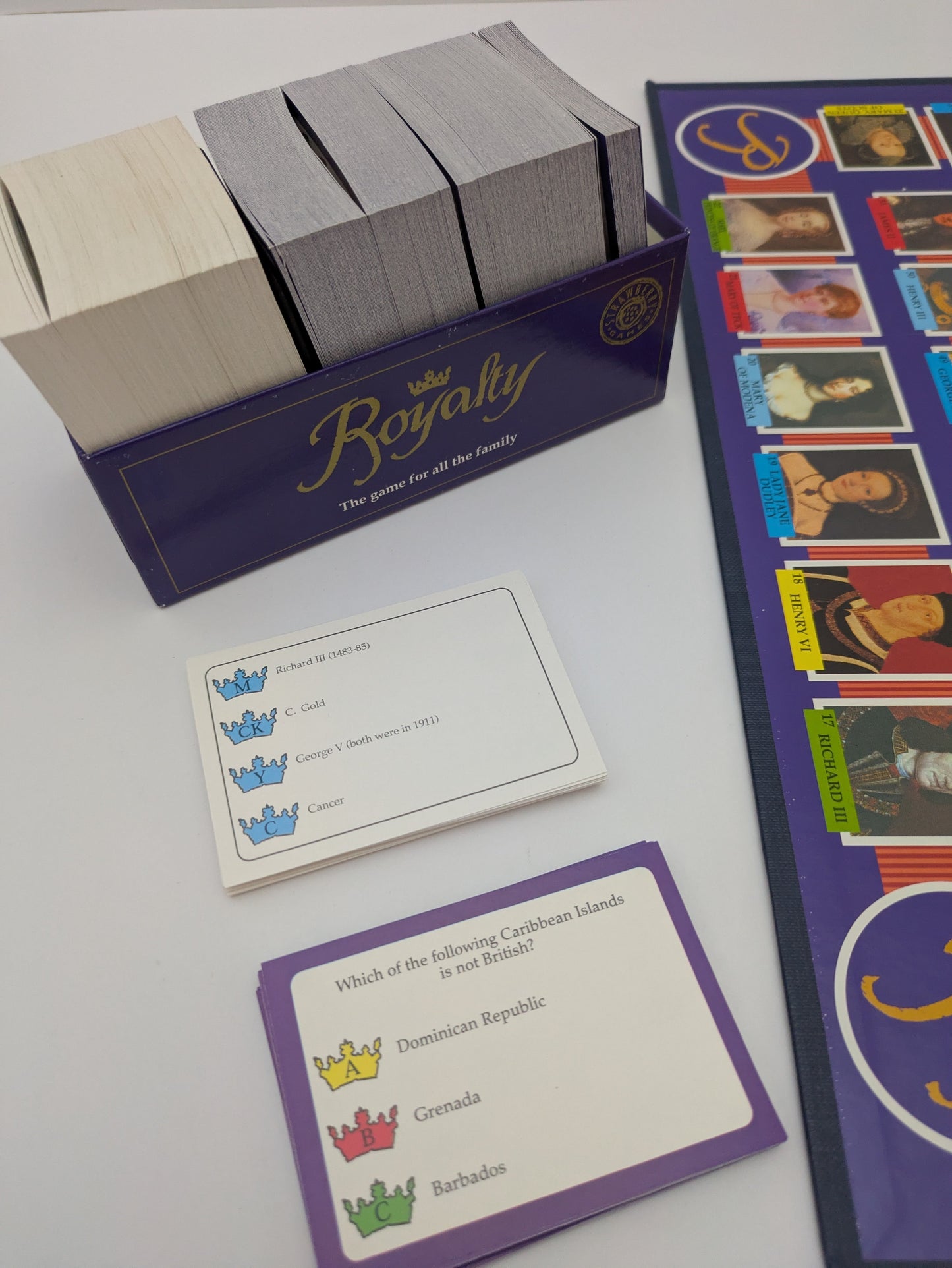 Travel through centuries of royal traditions and events in Royalty (1993), the trivia game that celebrates history and heritage.