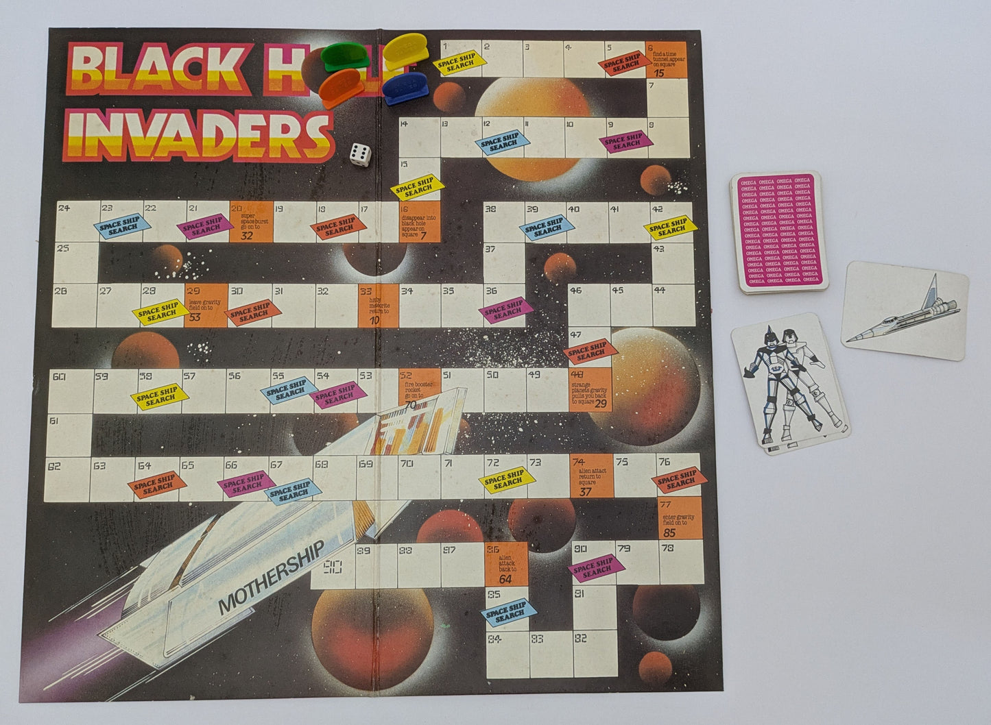 Travel through the stars and race your space plane home in Black Hole Invaders (1970).