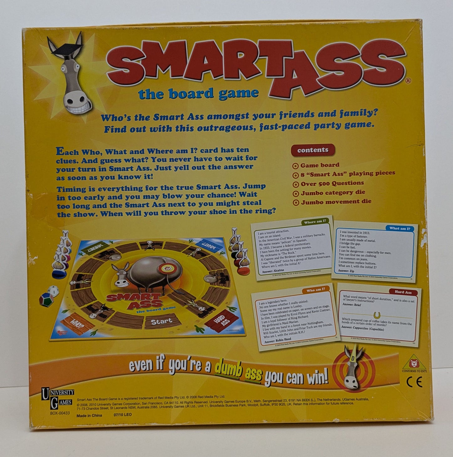 With clue cards, special spaces and zero turn-taking, Smart Ass (2008) is trivia with attitude.