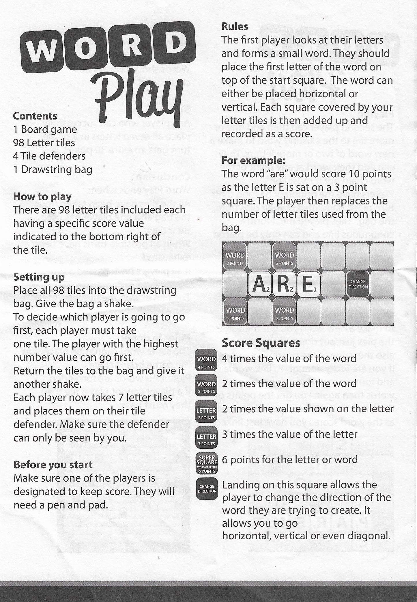 Word Play (2012) Rules and Instructions for Word Play Explained