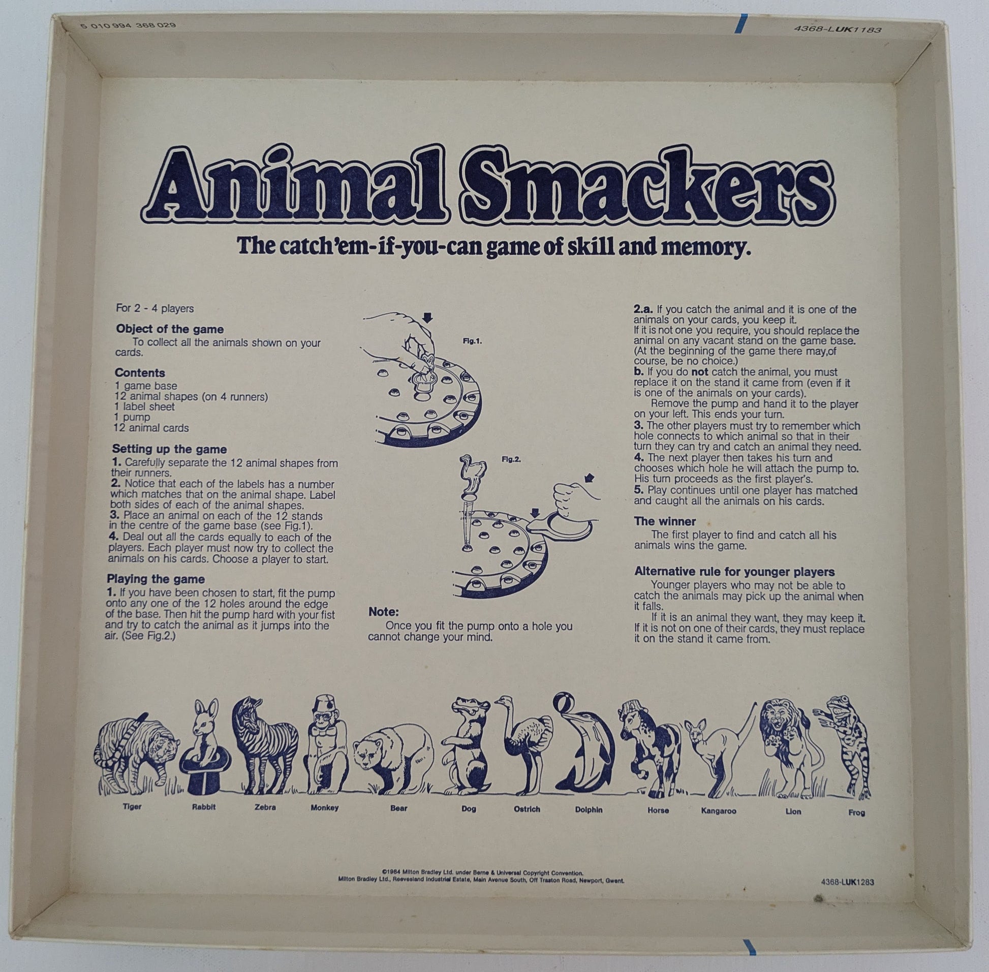 Animal Smackers (1984) Rules – everything you need to set up, play, and catch your way to victory!