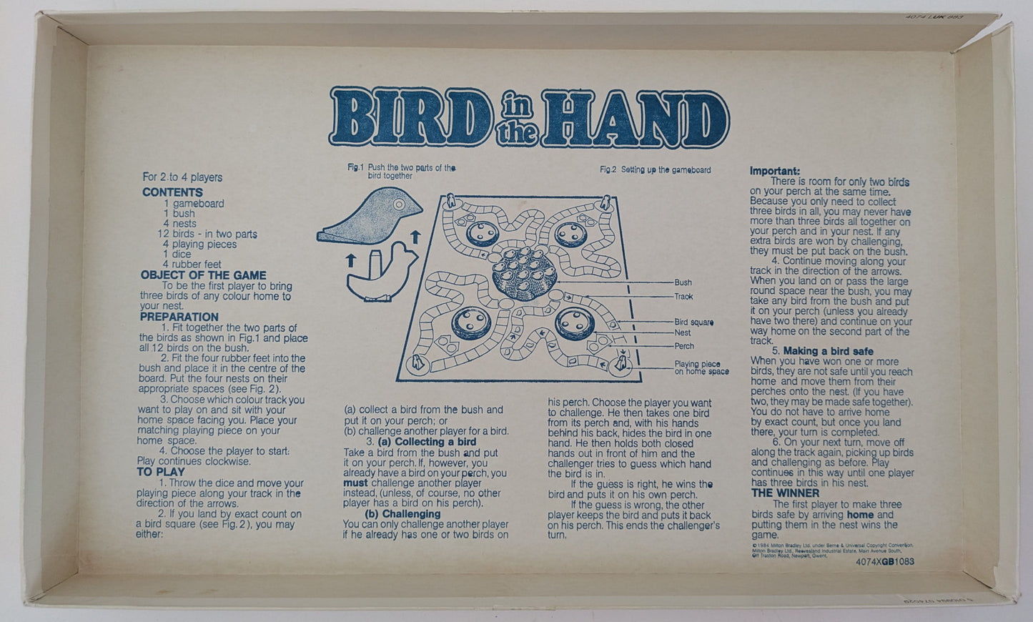 Bird in the Hand (1984) – A Light Family Game with Birds, Dice & Challenges