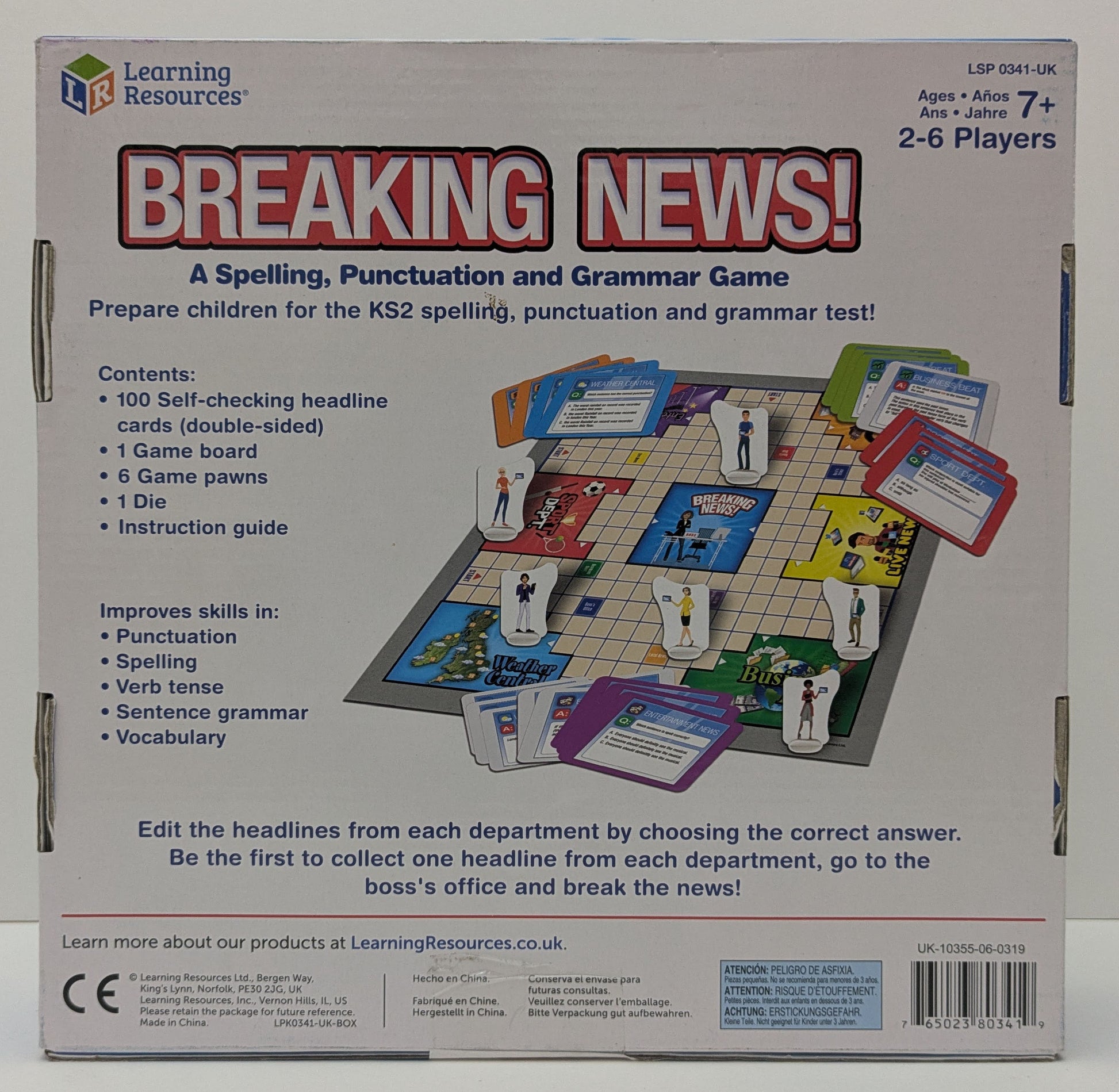 Breaking News (2005) combines learning and play by turning proofreading and language skills into a competitive family board game