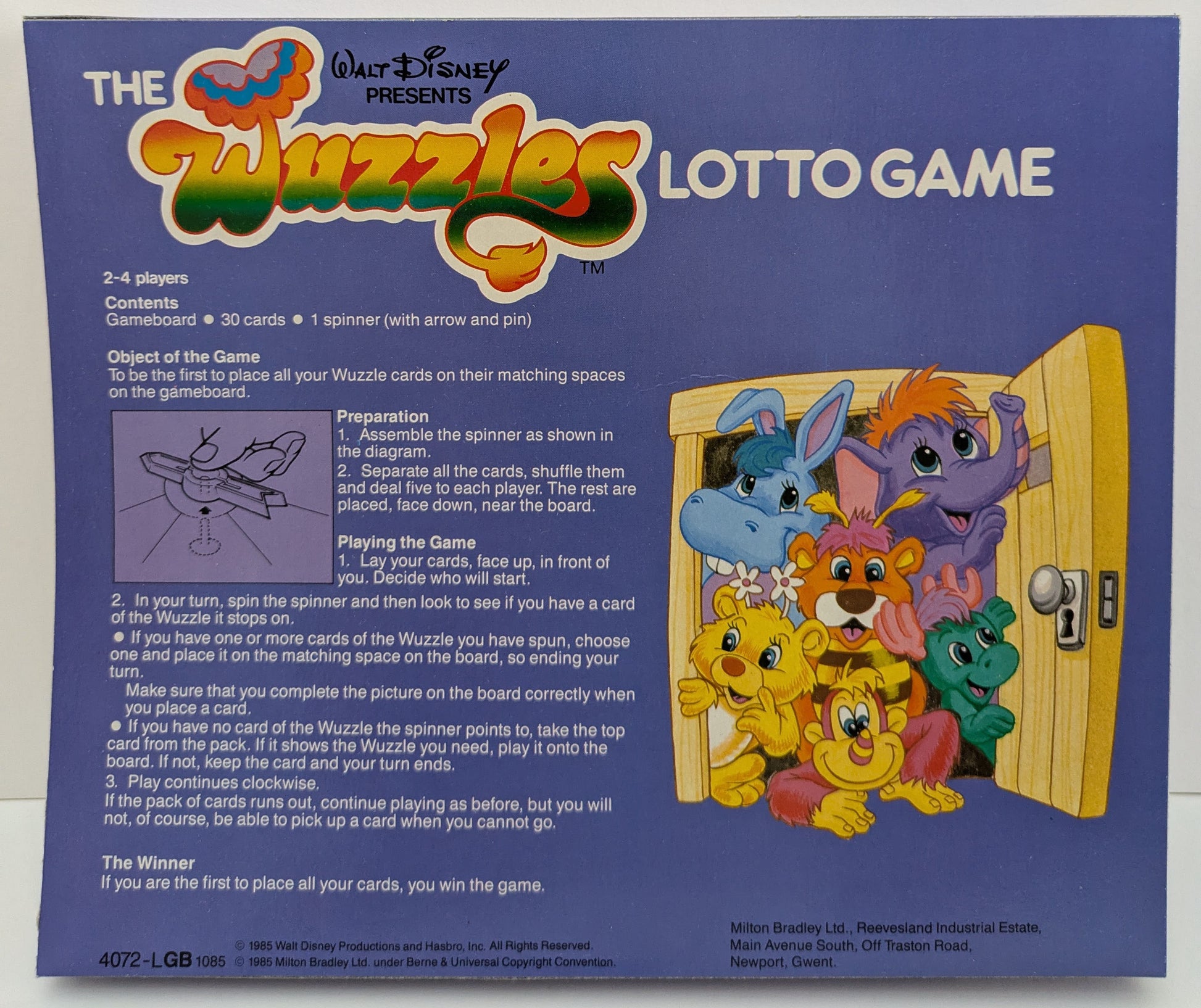 Brighten up your board game collection with the vintage fun of The Wuzzles Lotto Game (1985).