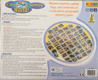 "Detailed City Country World gameplay guide explaining how to navigate the game board, answer world trivia, and complete memory challenges."