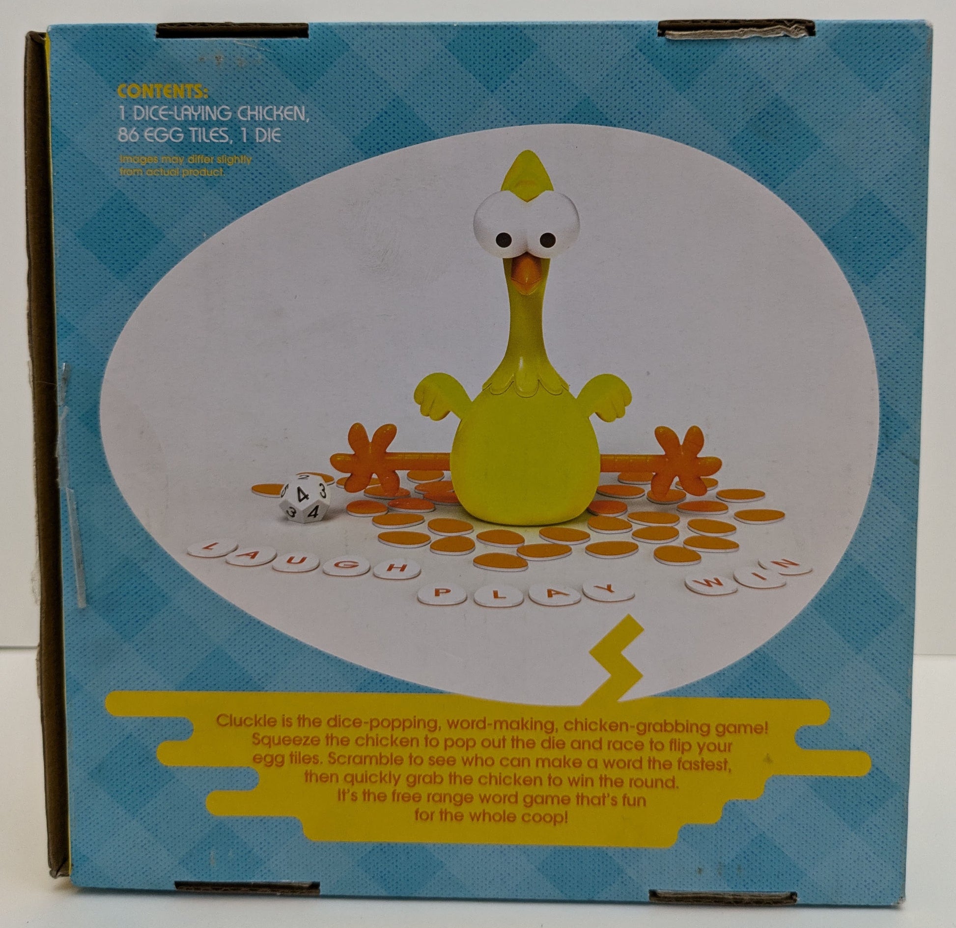 "Cluckle (2021), showing players how to pop the chicken, form words, and race to score points."
