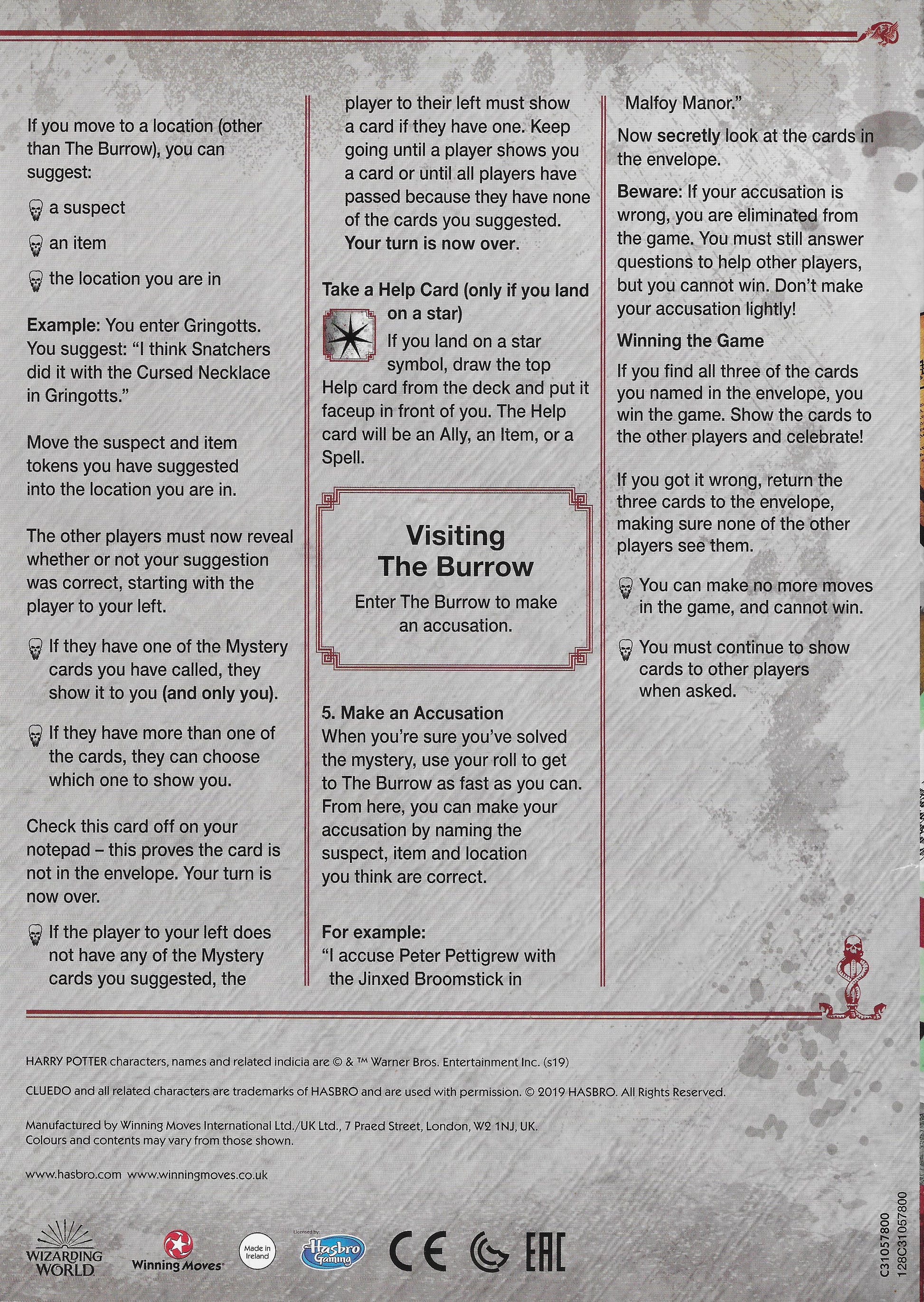 Cluedo Harry Potter (2019) Rules Explained – A Guide to Playing