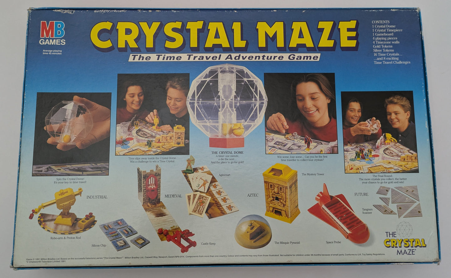 Crystal Maze (1991) is a hands-on board game that keeps everyone involved with varied and engaging challenges.