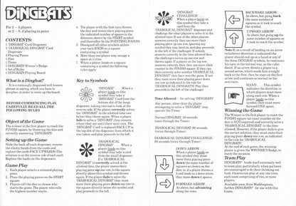 Dingbats (1987) rules sheet to help you play the game exactly as it was meant.