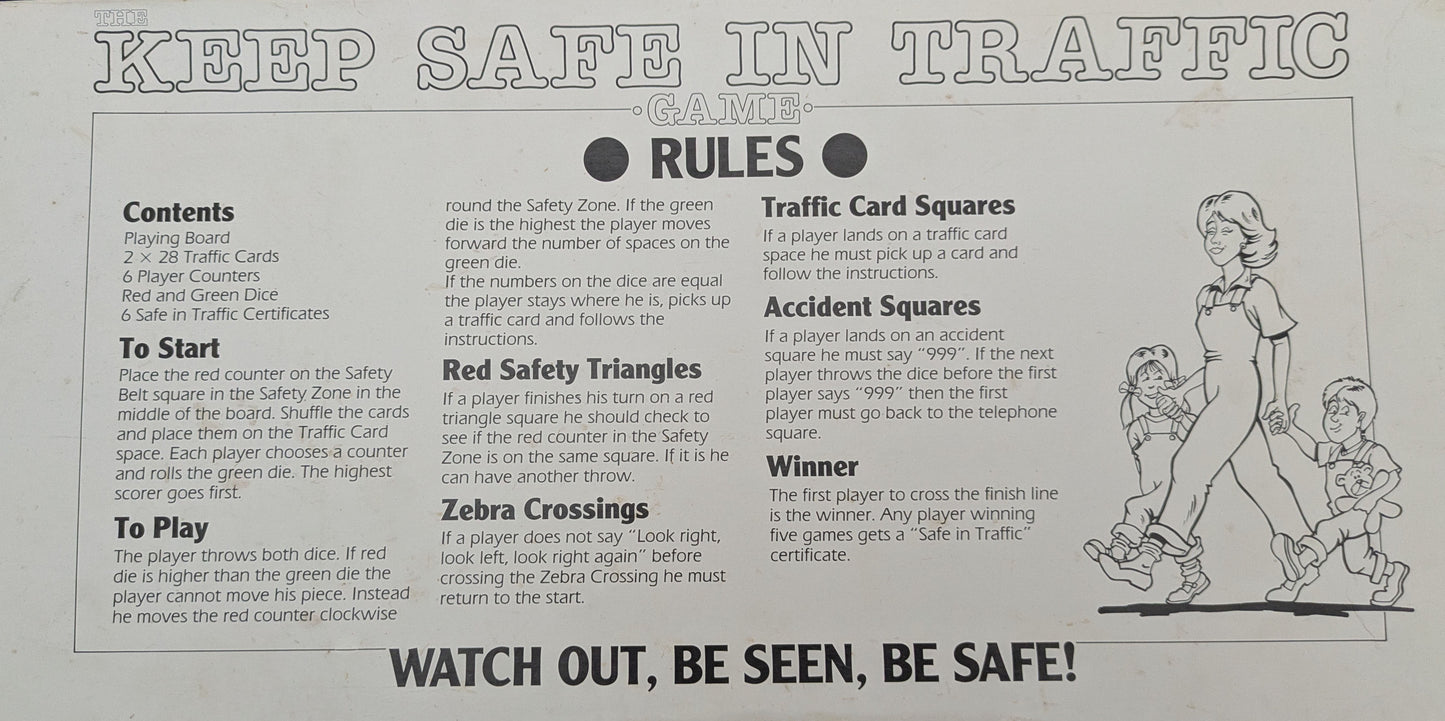 Discover Keep Safe in Traffic (1970s) the classic family game that teaches safety
