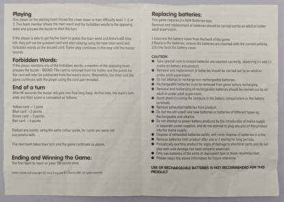 Detailed Don’t Say It gameplay guide explaining team setup, forbidden word mechanics, and scoring rules.