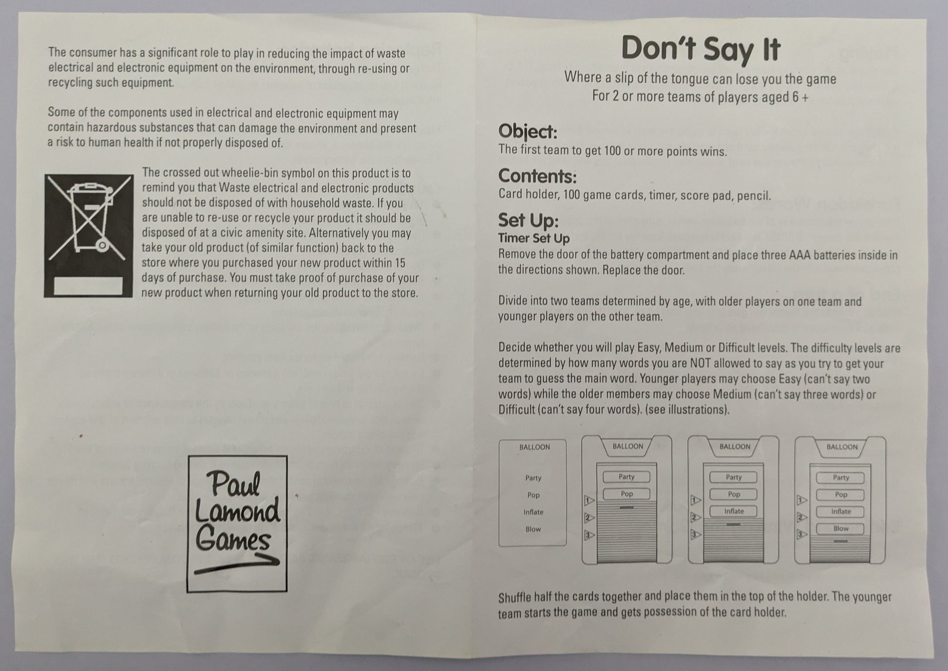 Detailed Don’t Say It gameplay guide explaining team setup, forbidden word mechanics, and scoring rules.