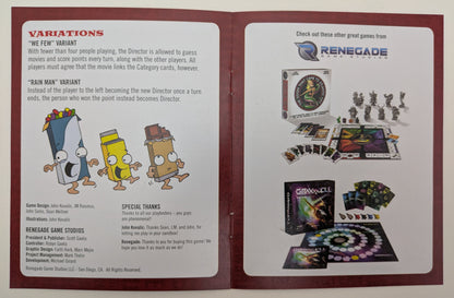 Double Feature game instructions showing how to play, including details about linking movie elements and scoring points.