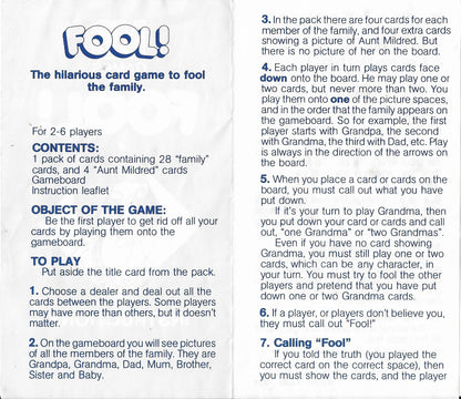 Easy to learn and endlessly entertaining, Fool! (1981) is perfect for families who love a bit of cheeky competition.