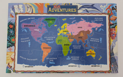 Enjoy Atlas Adventures (1996), a game of puzzles, knowledge, and strategy for children and families alike.