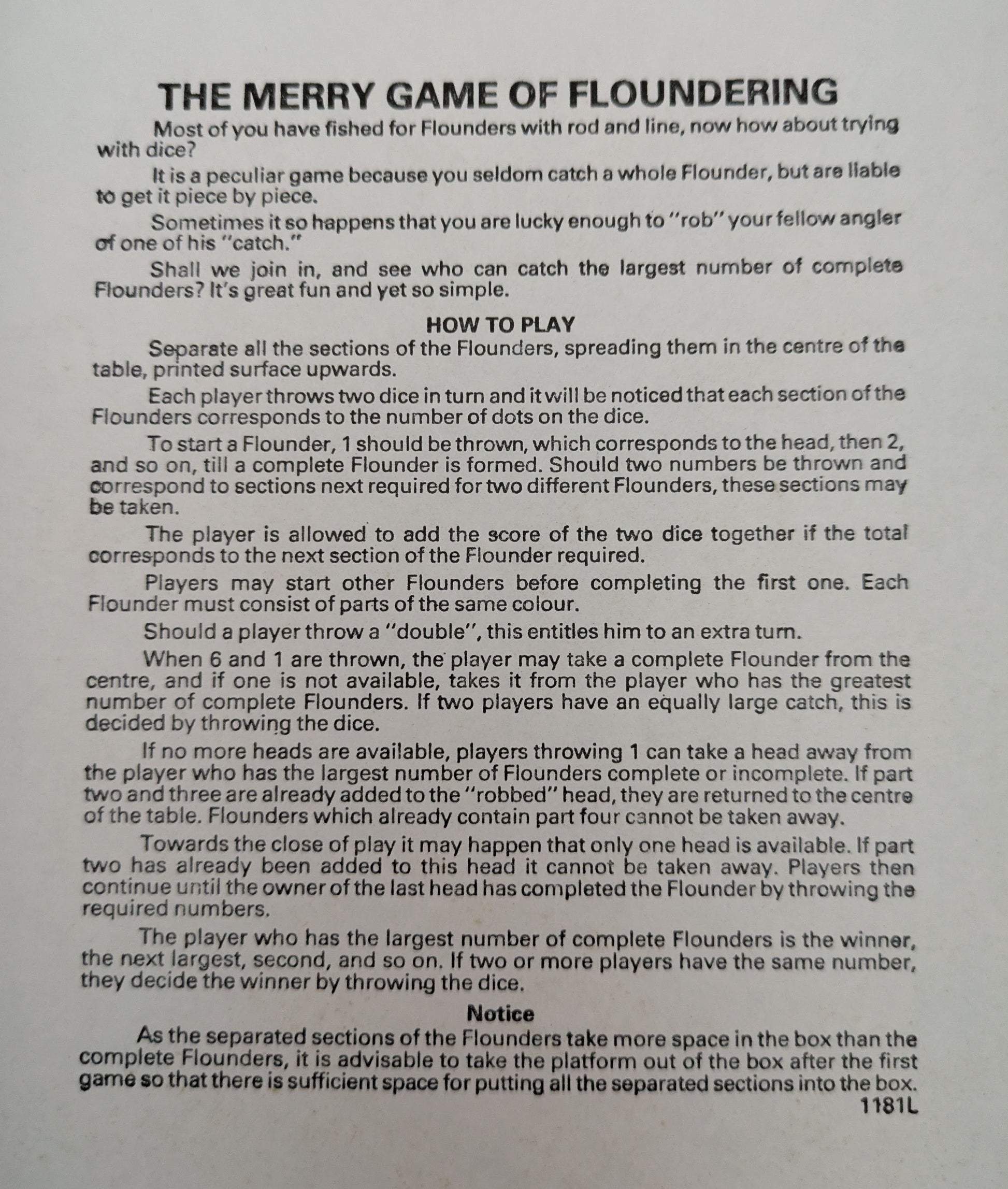 Floundering Board Game Rules – How to Play This 1984 Retro Classic