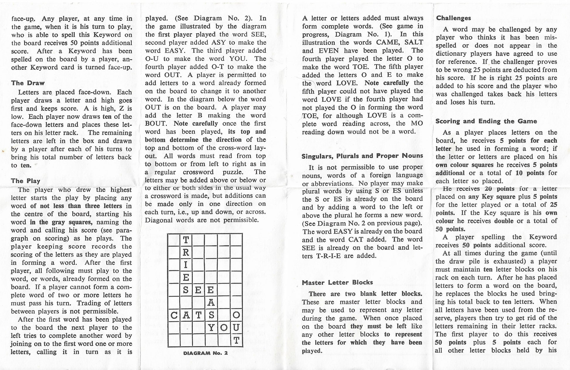 Full Keyword (1953) instructions – the official rules explained.