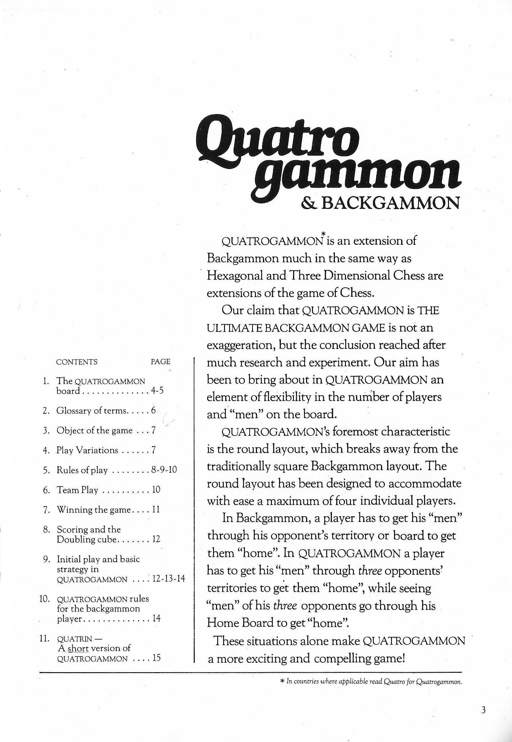 Gather four players and dive into the colourful world of Quatro Gammon (1982)