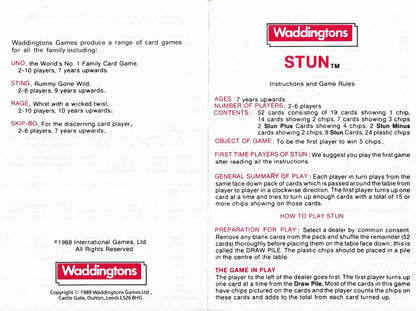 How to Play Stun (1988) Turn Over Cards and Watch Out for the STUN!