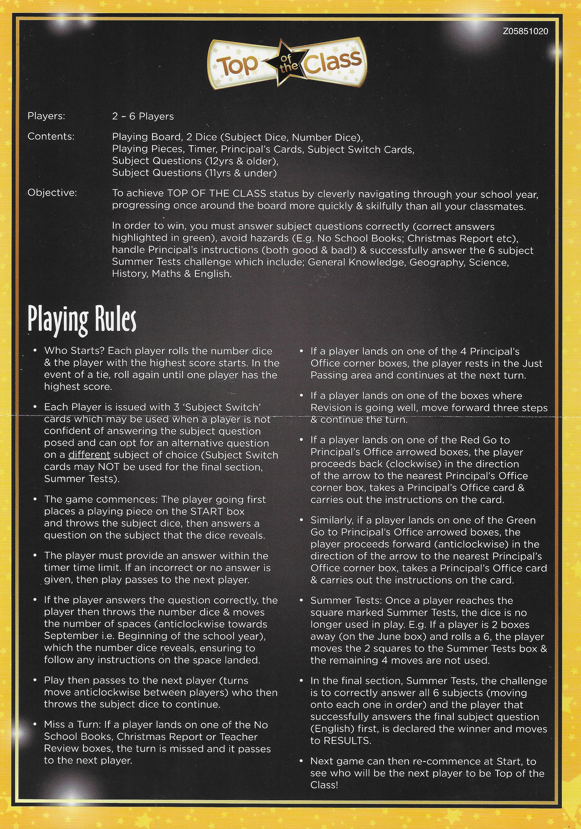 How to Play Top of the Class (2021) – Rules of the Game Explained