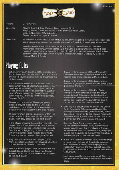 How to Play Top of the Class (2021) – Rules of the Game Explained