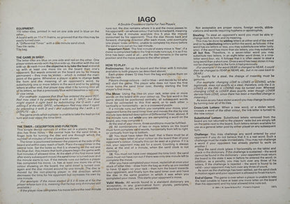 Iago (1984) Rules – Learn how to play this double-crossword game of words.