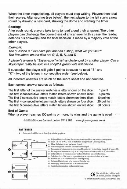 If you like quick-fire rounds and words flying everywhere, Blast It! (2002) is the game for you.