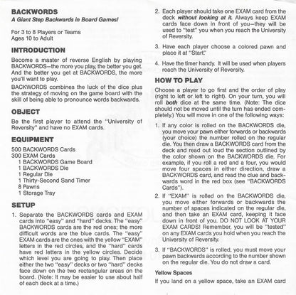 In Backwords 1988, you’ll pick up EXAM cards and try to ditch them before your big backwards test.