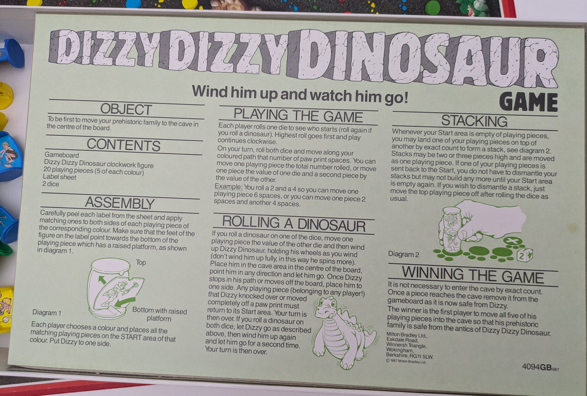 In Dizzy Dizzy Dinosaur (1987), every turn brings tension as you hope the dizzy dino doesn’t choose your path!