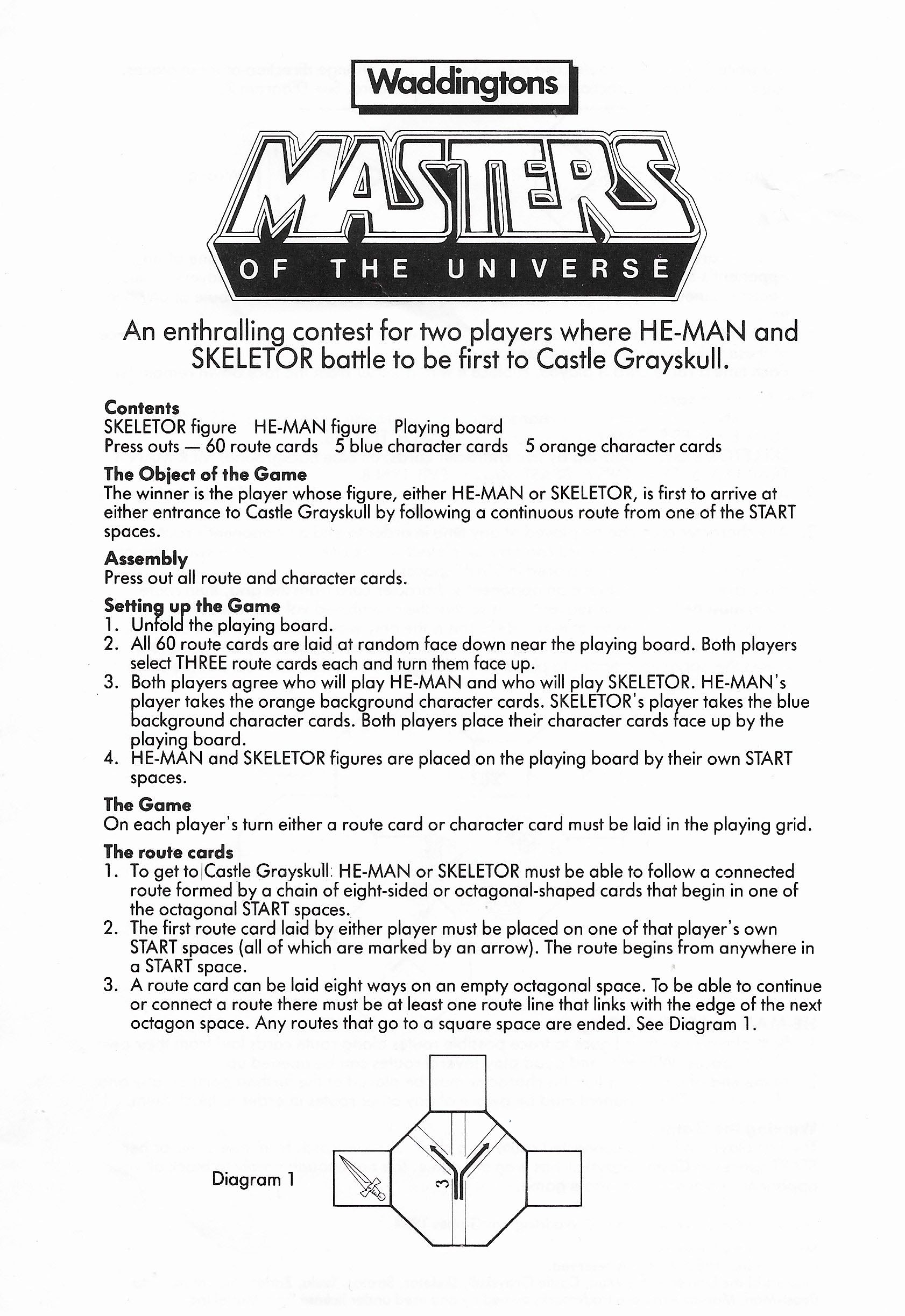 In Masters of the Universe (1983), each turn you lay a route card to build your path to the castle.