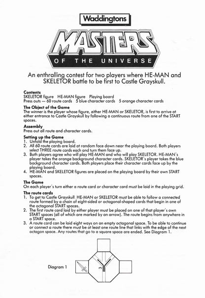 In Masters of the Universe (1983), each turn you lay a route card to build your path to the castle.