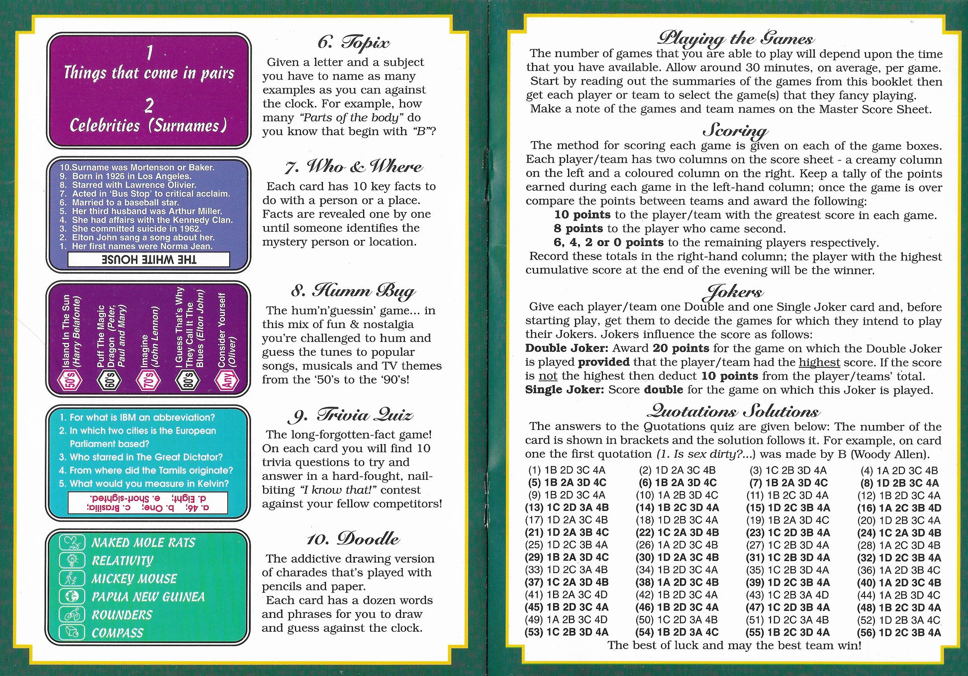 It’s more than a game – it’s an event with Host Your Own – After Dinner Games (1997).