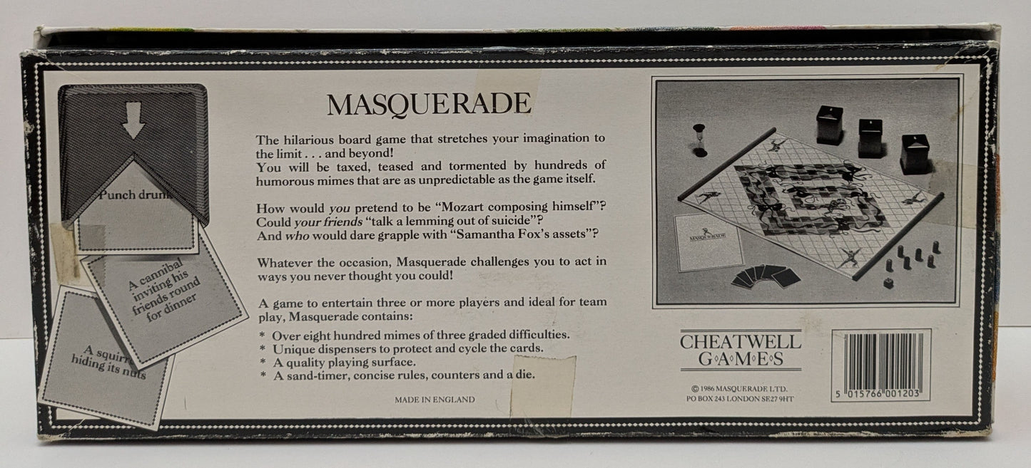 Keep the action going as you mime your way to victory in Masquerade (1986)