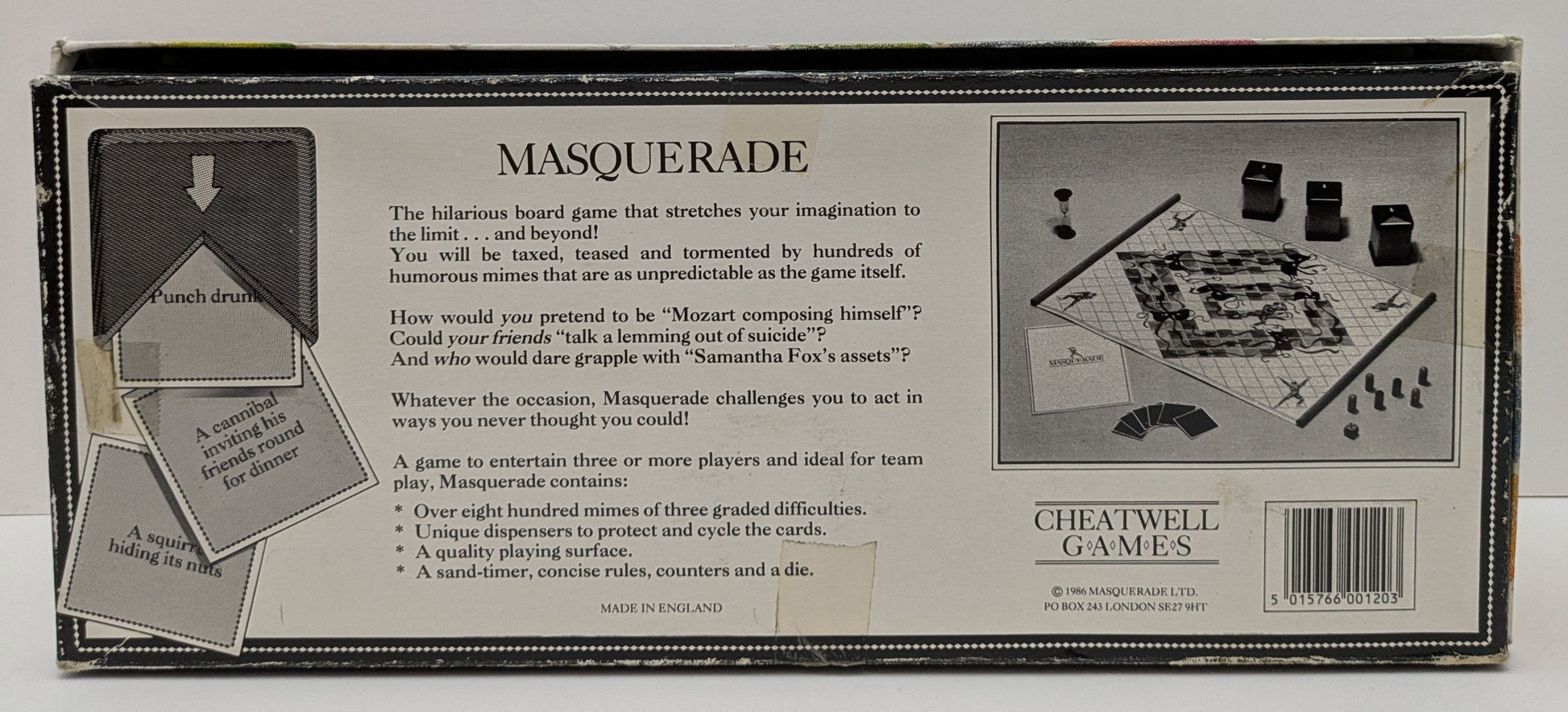 Keep the action going as you mime your way to victory in Masquerade (1986)