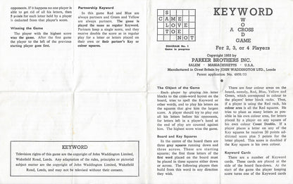 Keyword (1953) rules of play – learn how to master this vintage word game.