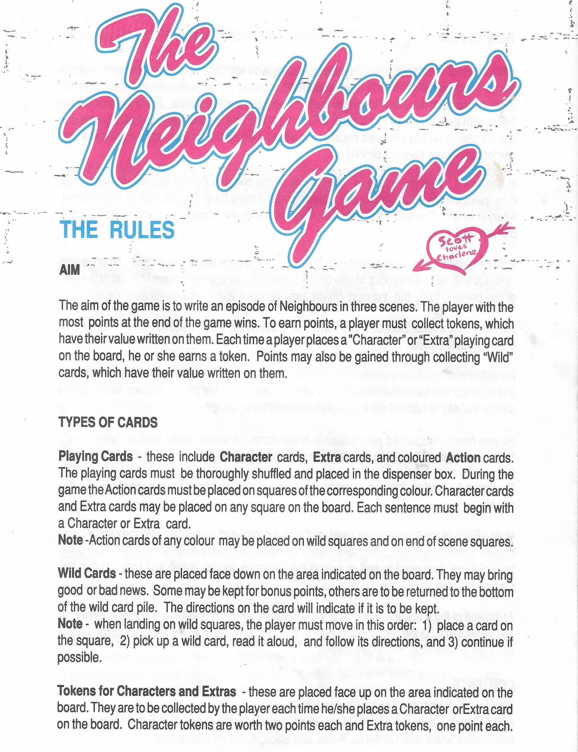 Learn how to play The Neighbours Game (1988) with the original rules and discover its soap-inspired gameplay.