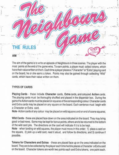 Learn how to play The Neighbours Game (1988) with the original rules and discover its soap-inspired gameplay.