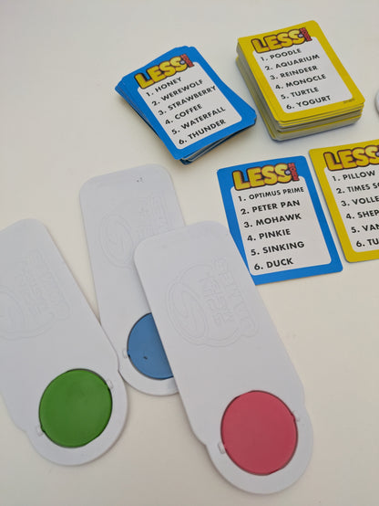 Less Is More (2021) is an easy-to-learn party game that works well for families, teens, and adults.