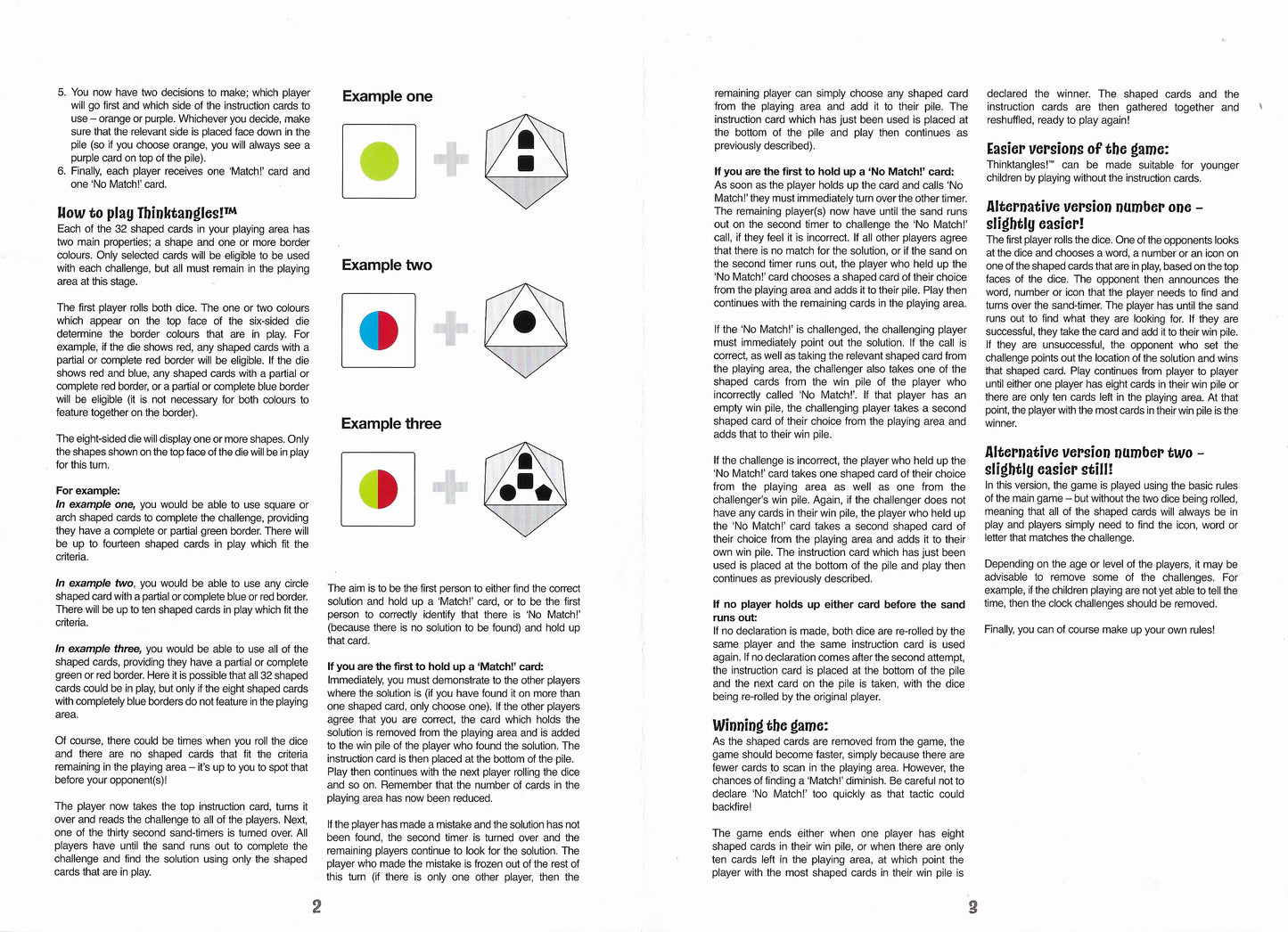 Mastering the Match or No Match Cards in Thinktangles! (2010)