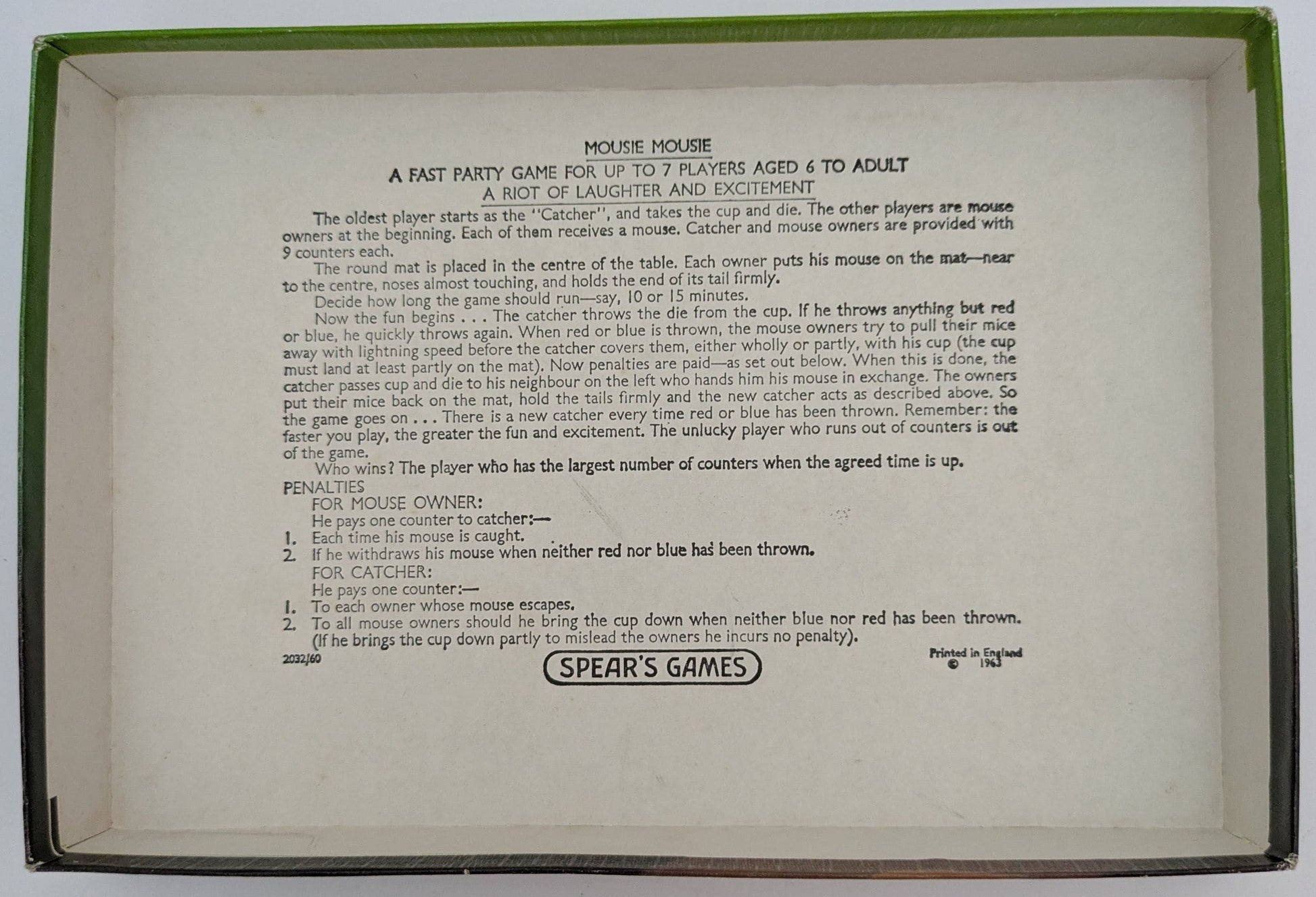 Mousie-Mousie (1963) Rules – How to Play This Classic Game