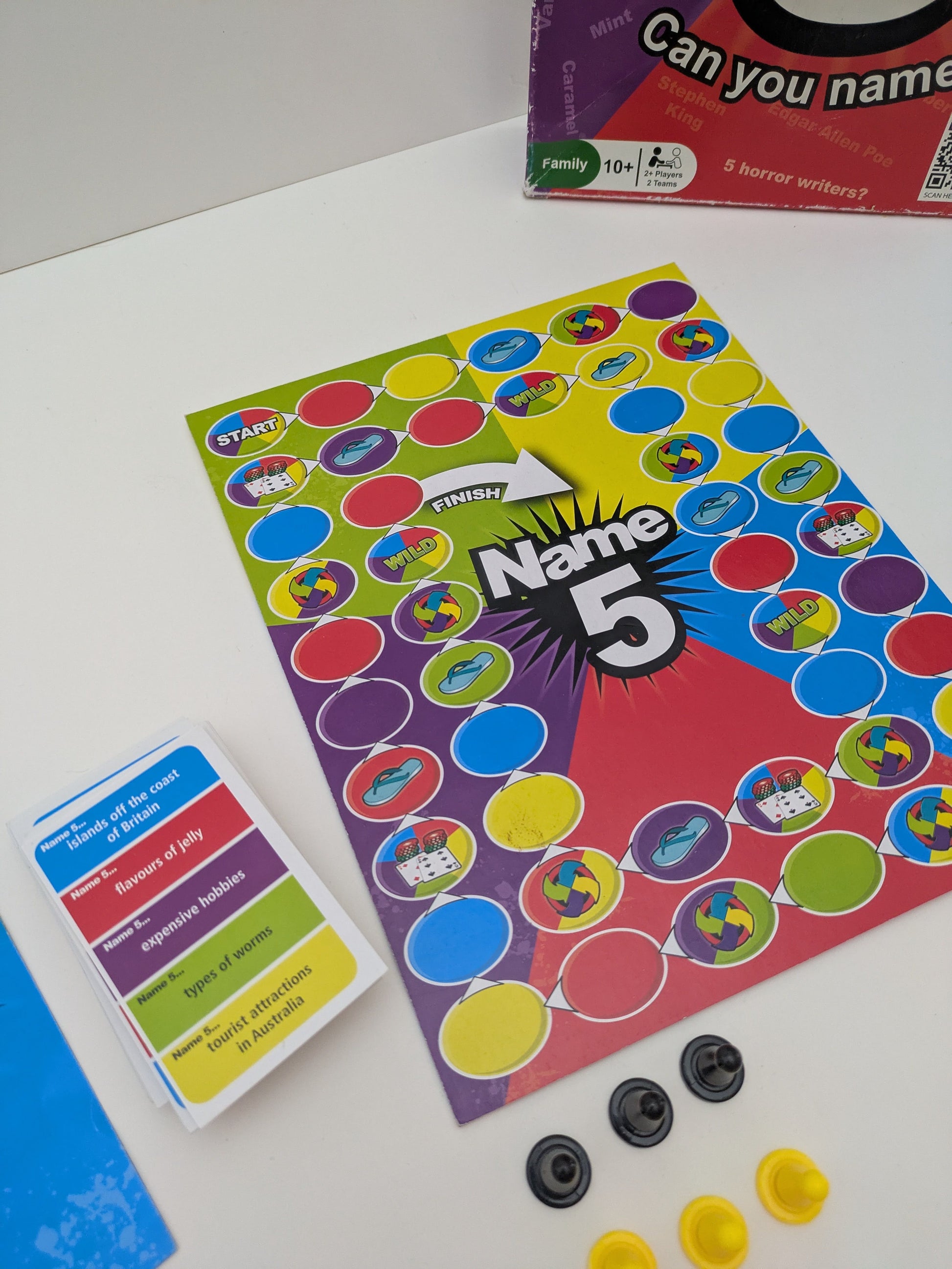 Name 5 (2013) is the ultimate quick-thinking game that tests how fast your brain can list!