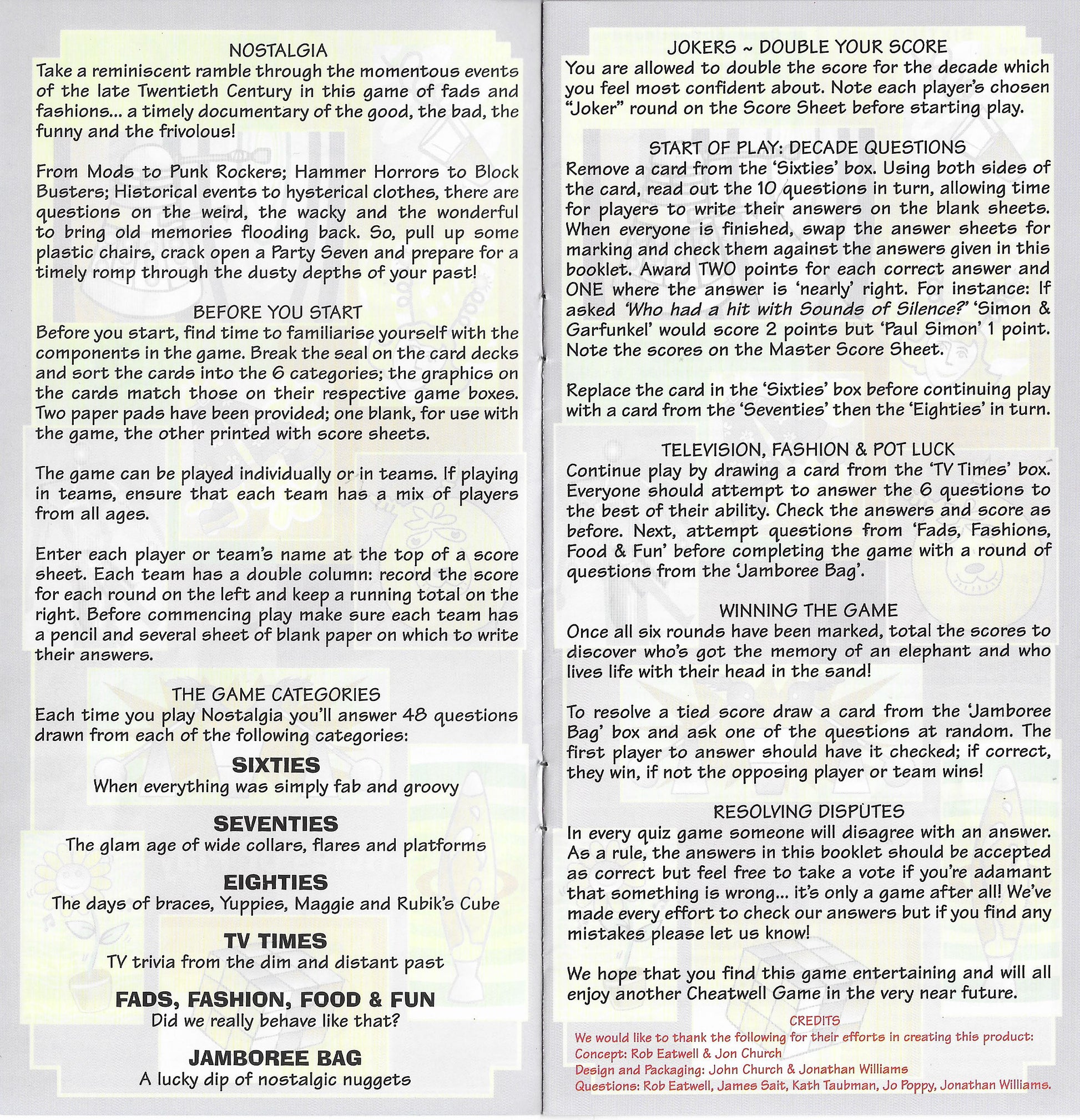 Nostalgia (2006) rules overview – from decade questions to winning the game